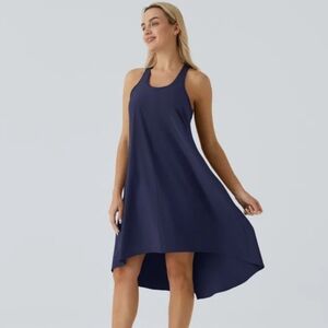 HALARA Navy High Low Dress